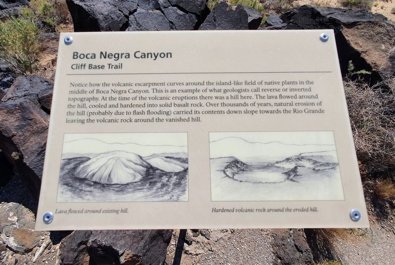 Formation of Boca Negra Canyon - Cliff Base Trail Marker image. Click for full size.