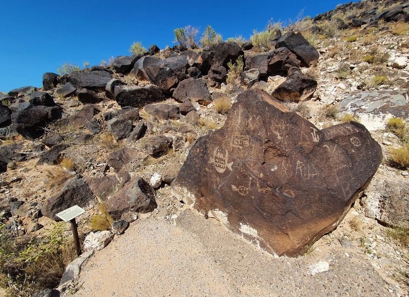 Protection of Petroglyphs - Cliff Base Trail Marker image. Click for full size.
