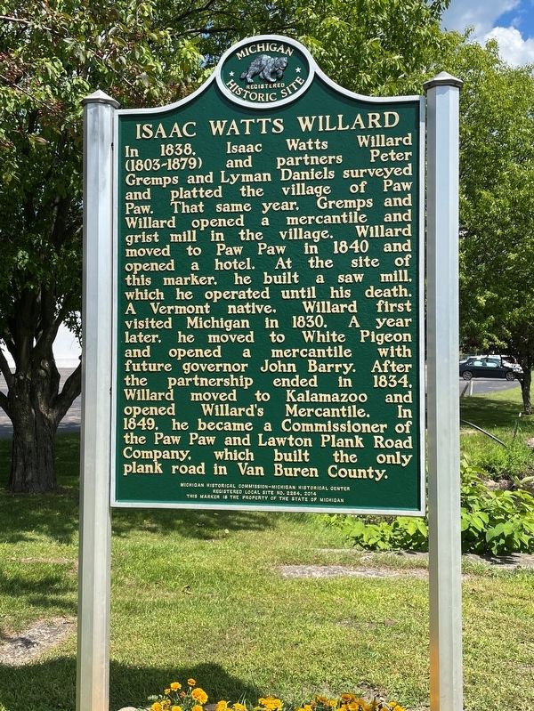 Isaac Watts Willard Marker, Side 1 image. Click for full size.