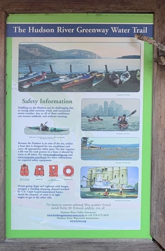 The Hudson River Greenway Water Trail Marker. Click for full size. The Hudson River Greenway Water Trail Marker image. Click for full size.