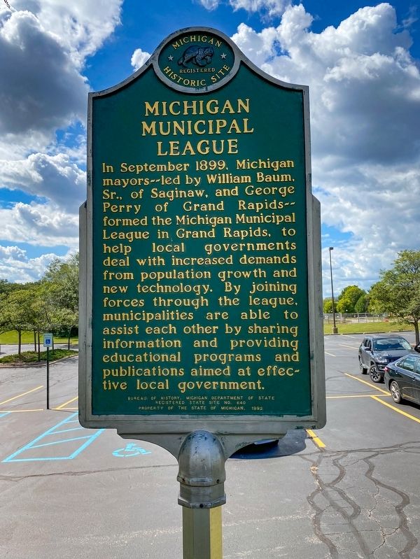 Michigan Municipal League Marker image. Click for full size.