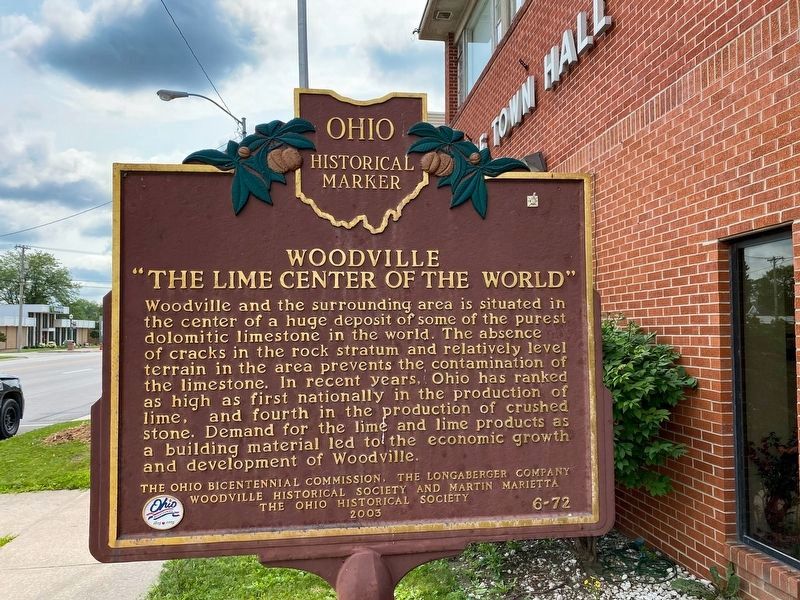 Woodville The Lime Center of the World / Maumee and Western Reserve Turnpike Marker image. Click for full size.