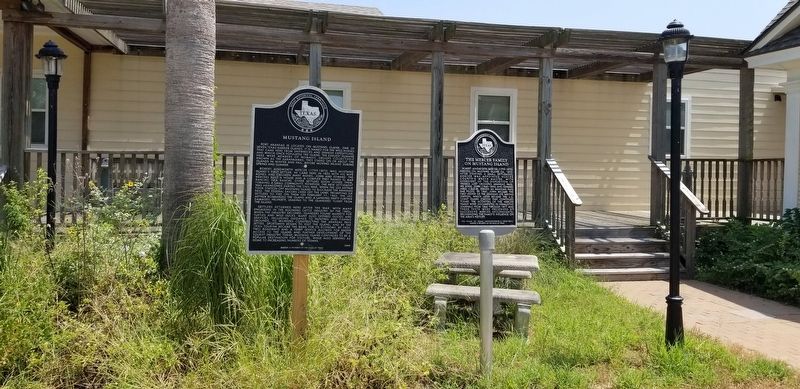The Mustang Island Marker is the marker on the left of the two markers. Click for full size. The Mustang Island Marker is the marker on the left of the two markers image. Click for full size.