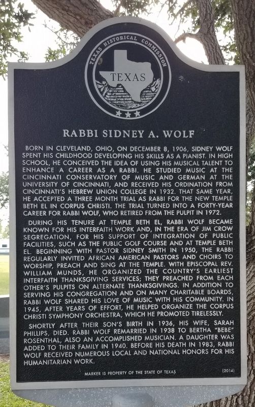 Rabbi Sidney A. Wolf Marker image. Click for full size.