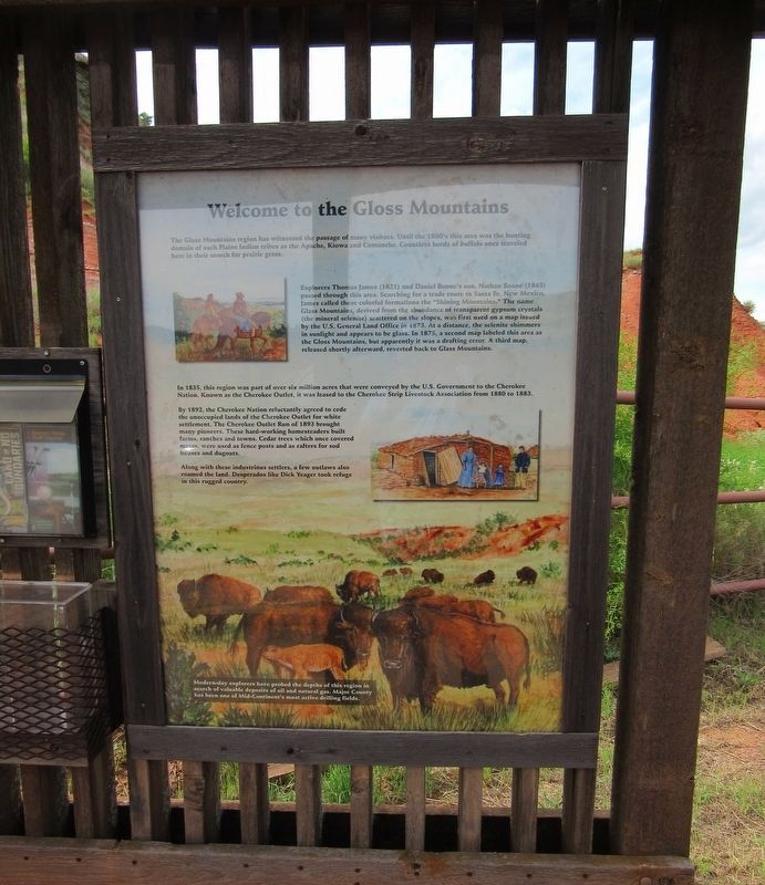 Welcome to the Gloss Mountains Marker. Click for full size. Welcome to the Gloss Mountains Marker image. Click for full size.