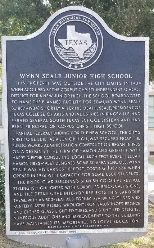 Wynn Seale Junior High School Marker. Click for full size. Wynn Seale Junior High School Marker image. Click for full size.
