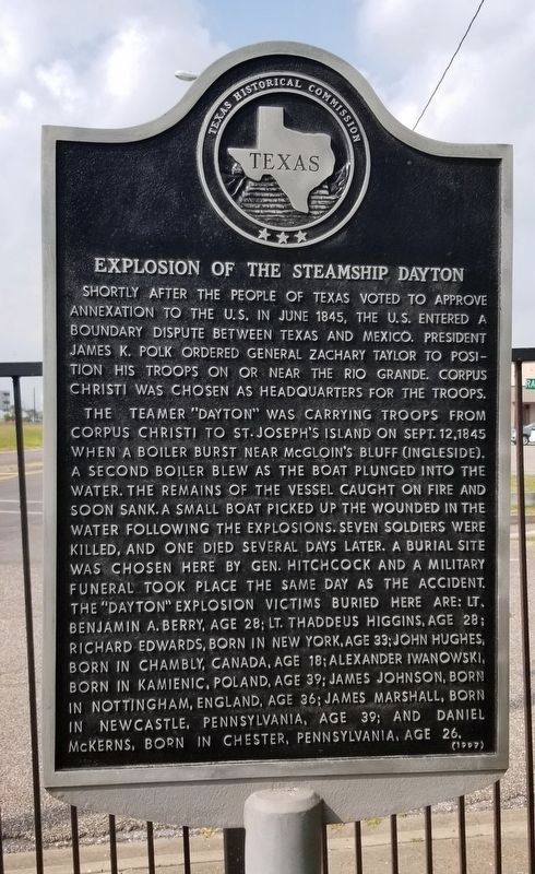 Explosion of the Steamship Dayton Marker image. Click for full size.