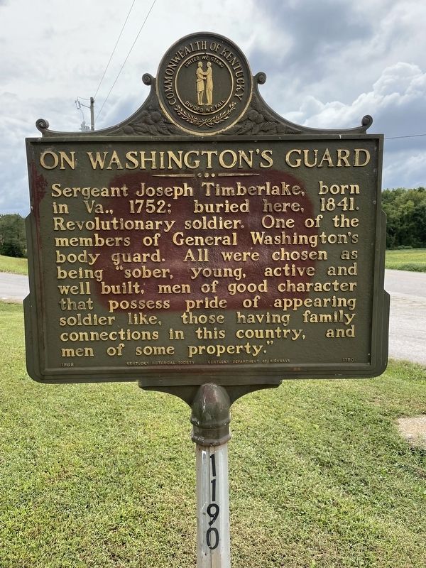 On Washington's Guard Marker image. Click for full size.