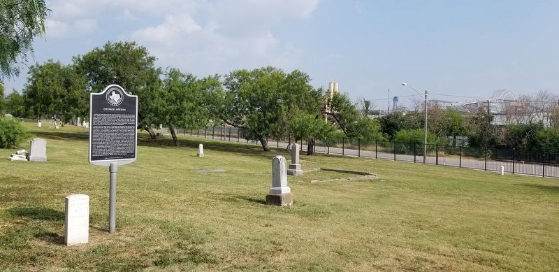 The view of the George Owens Marker in the cemetery image. Click for full size.