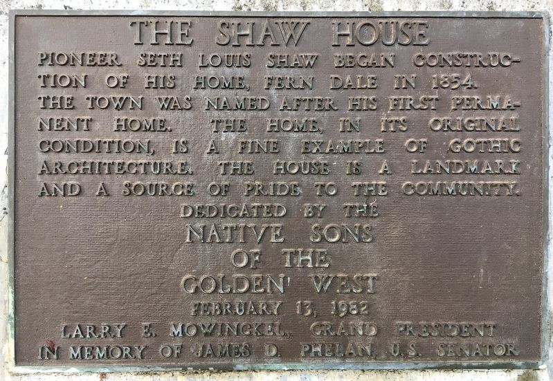 Shaw House Marker image. Click for full size.