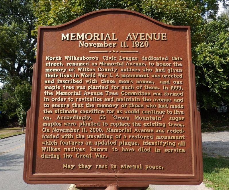 Memorial Avenue Marker image. Click for full size.