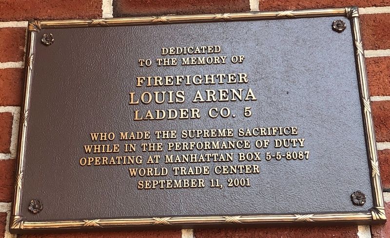 Firefighter Louis Arena Marker. Click for full size. Firefighter Louis Arena Marker image. Click for full size.