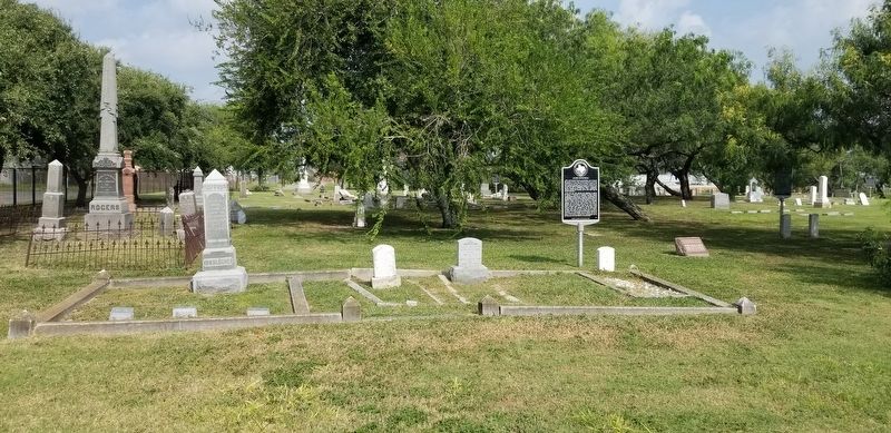 The view of the James Downing Marker near the entrance to the cemetery image. Click for full size.