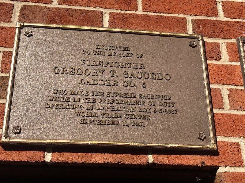 Firefighter Gregory T. Saucedo Marker image. Click for full size.