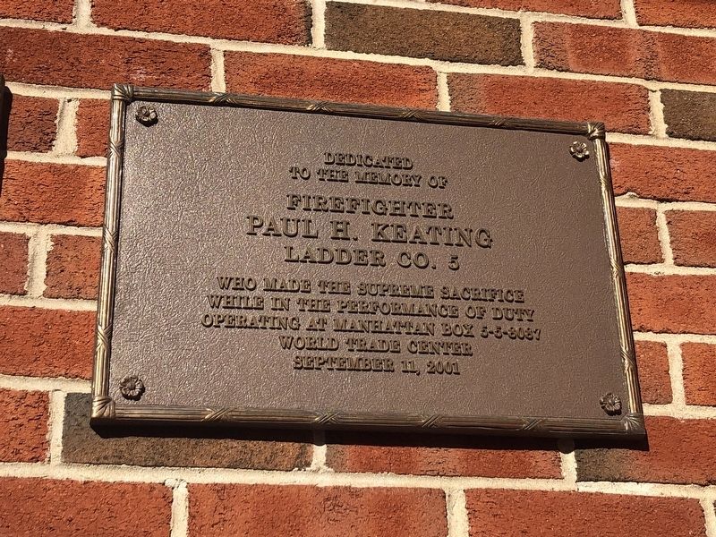 Firefighter Paul H. Keating Marker image. Click for full size.