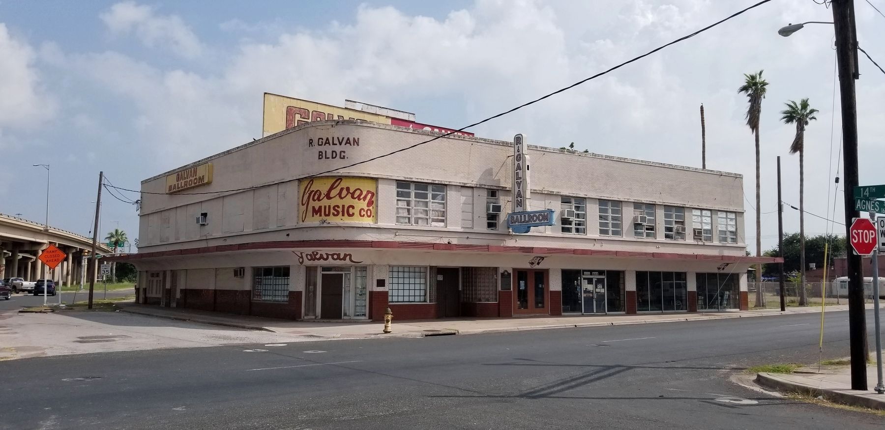 The Galvan Ballroom Marker is on the corner of the building by the entrance. Click for full size. The Galvan Ballroom Marker is on the corner of the building by the entrance image. Click for full size.