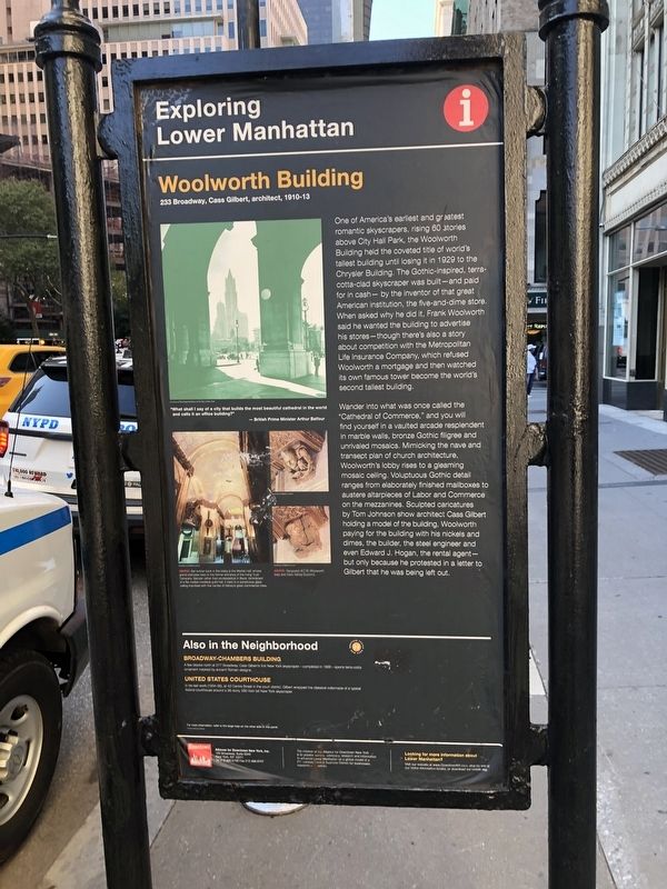 Woolworth Building Marker. Click for full size. Woolworth Building Marker image. Click for full size.