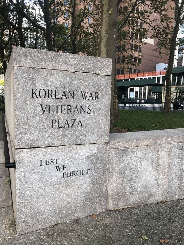 Korean War Veterans Plaza Marker image. Click for full size.