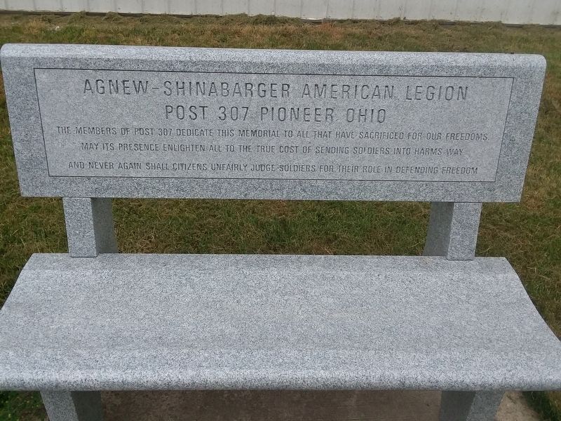Agnew-Shinabarger American Legion Post 307 Pioneer, Ohio Marker image. Click for full size.