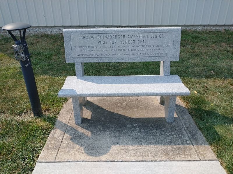 Agnew-Shinabarger American Legion Post 307 Pioneer, Ohio Marker image. Click for full size.