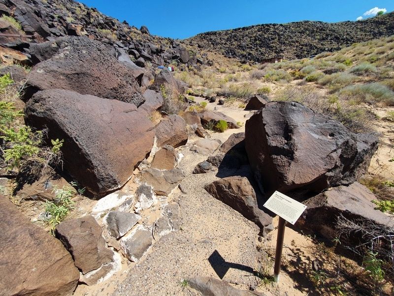 Petroglyph Meanings - Cliff Base Trail Marker image. Click for full size.
