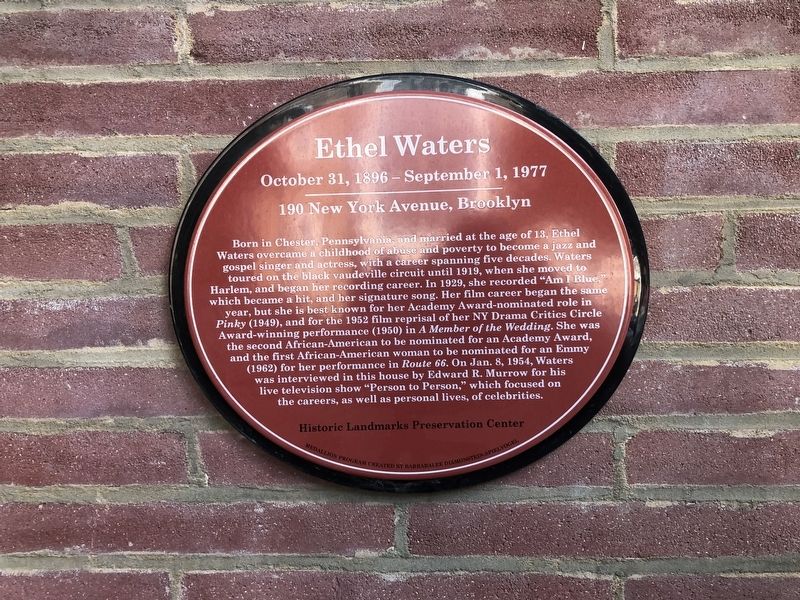 Ethel Waters Marker image. Click for full size.
