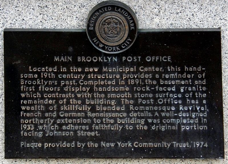 United States Post Office Marker, 1974 image. Click for full size.
