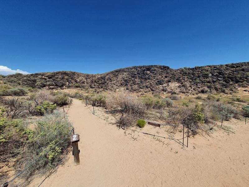 Piedras Marcadas Trail Marker. Click for full size. Piedras Marcadas Trail Marker image. Click for full size.