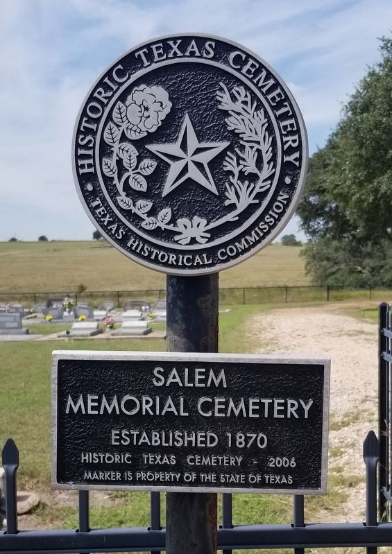 Salem Memorial Cemetery Marker image. Click for full size.