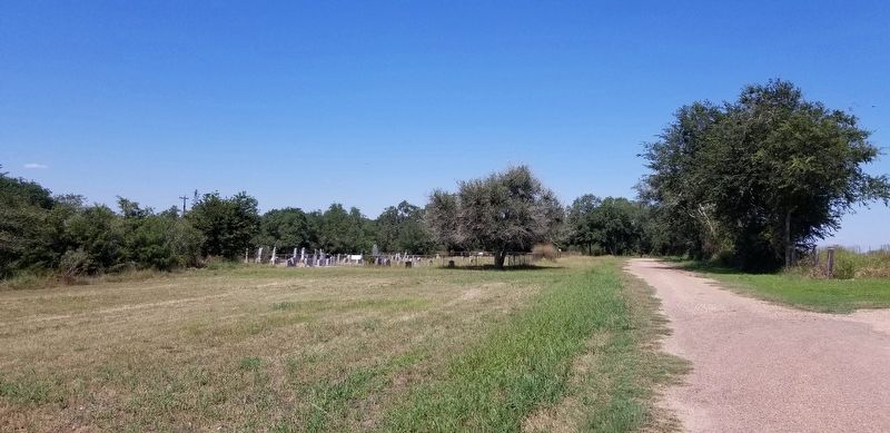The view of the Black Jack Springs Cemetery and Marker from the road image. Click for full size.