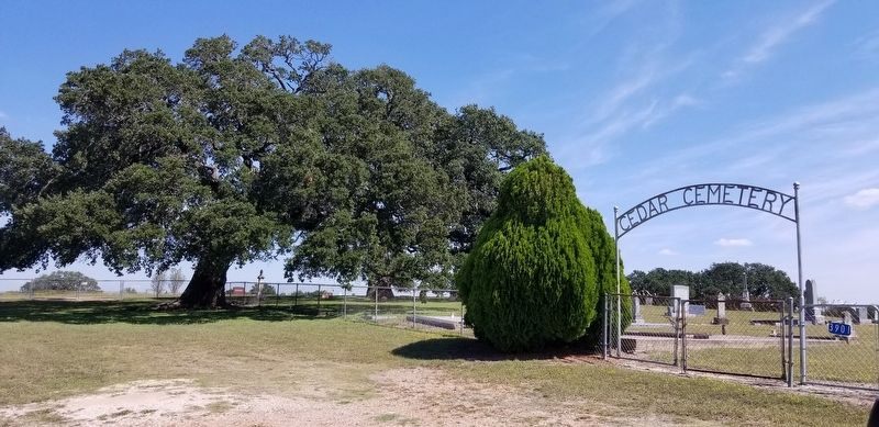 The view of the Cedar Cemetery from the road image. Click for full size.