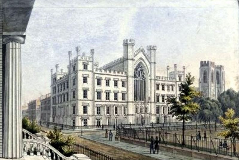 The original New York University building. Click for full size. The original New York University building image. Click for full size.