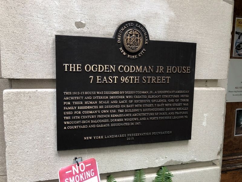 The Ogden Codman Jr House Marker image. Click for full size.