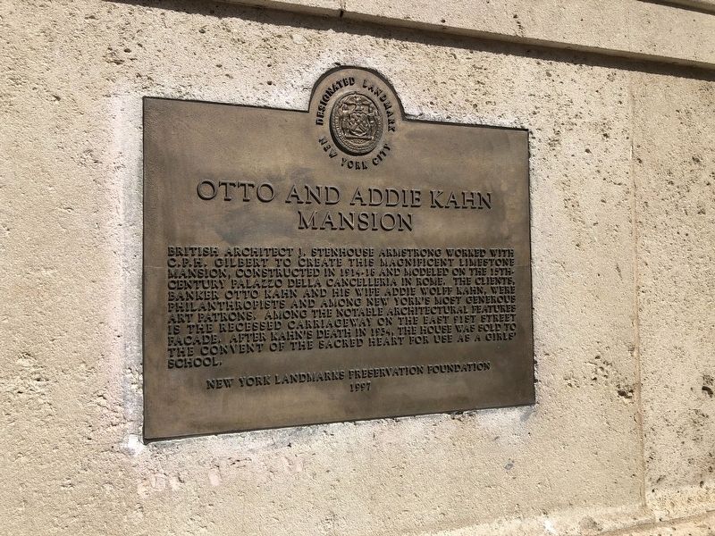 Otto and Addie Kahn Mansion Marker image. Click for full size.
