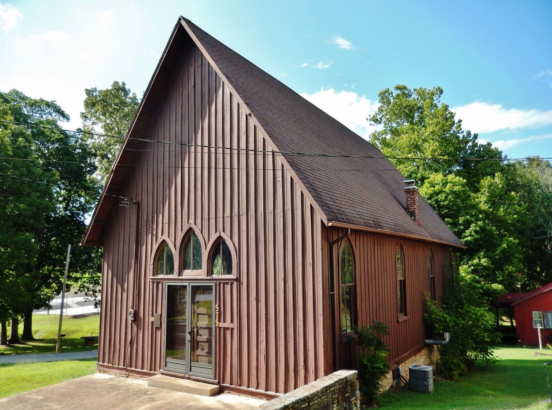 Community Auditorium/St. Andrew's Episcopal Church<br>(<i>southeast elevation</i>) image. Click for full size.