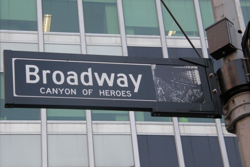 Broadway - Canyon of Heroes streetsign. Click for full size. Broadway - Canyon of Heroes streetsign image. Click for full size.