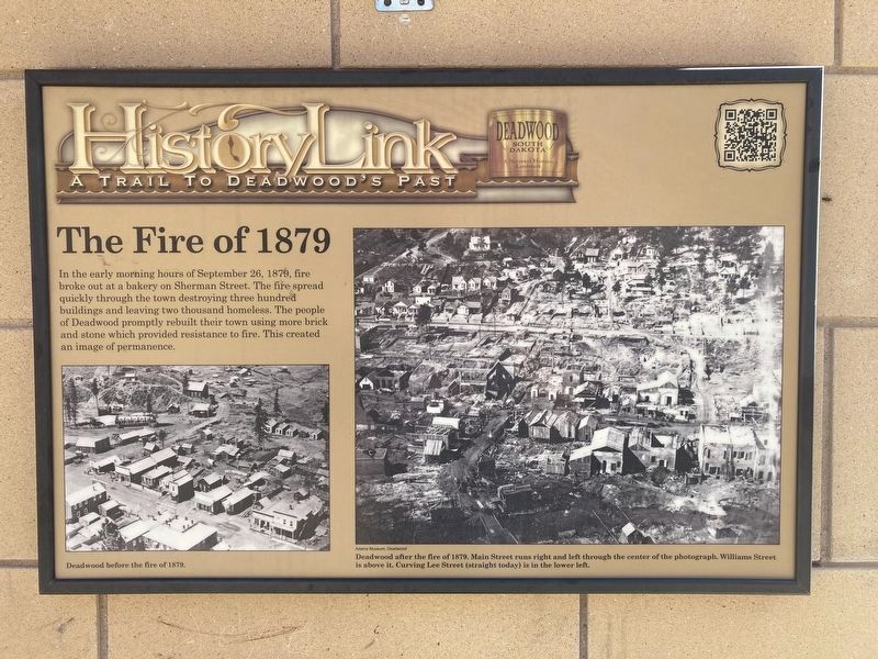 The Fire of 1879 Marker (replacement marker) image. Click for full size.