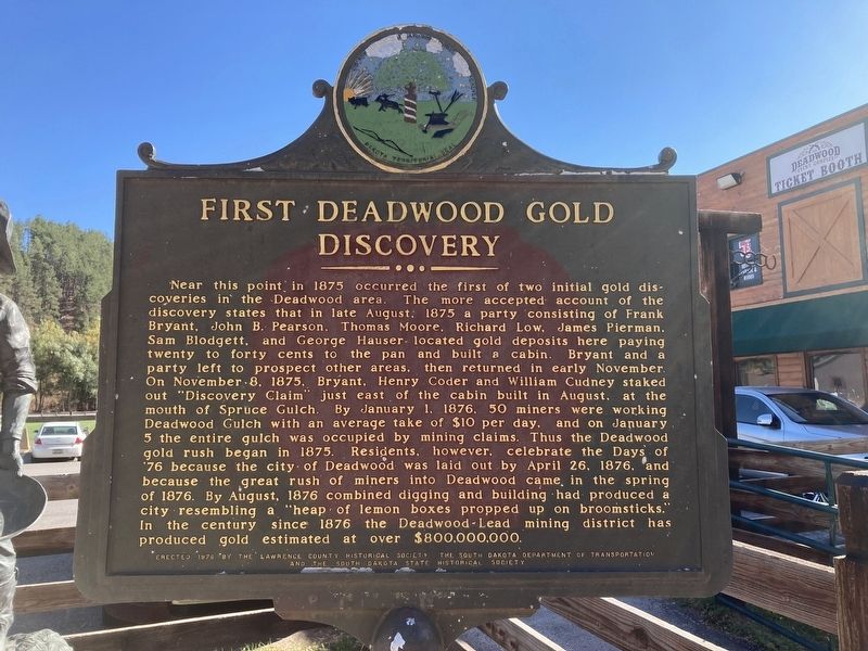 First Deadwood Gold Discovery Marker image. Click for full size.