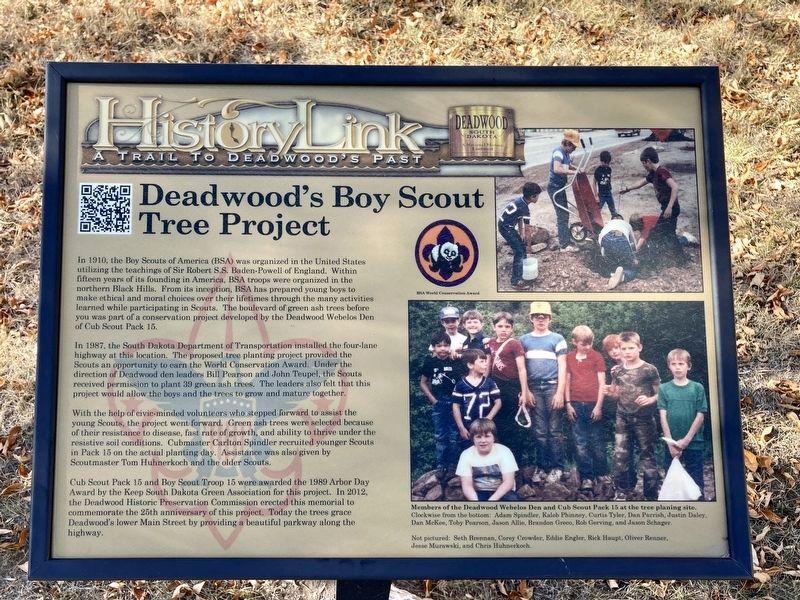 Deadwood’s Boy Scout Tree Project Marker image. Click for full size.