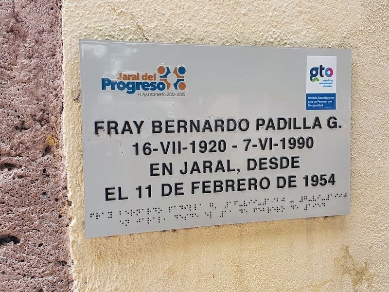 Friar Bernardo Padilla G. Marker. Click for full size. Friar Bernardo Padilla G. Marker image. Click for full size.