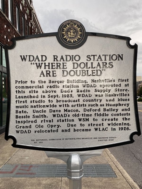 Berger Building/WDAD Radio Station Where Dollars are Doubled Marker image. Click for full size.