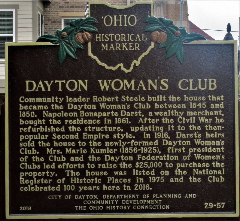Dayton Woman’s Club Marker image. Click for full size.