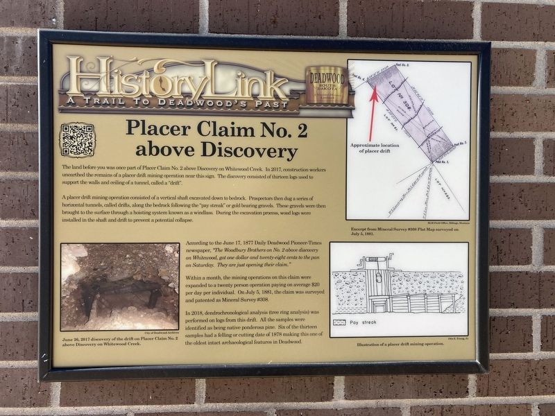 Placer Claim No. 2 above Discovery Marker image. Click for full size.