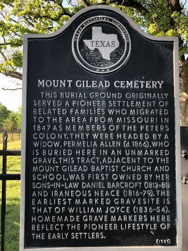 Mount Gilead Cemetery Marker image. Click for full size.