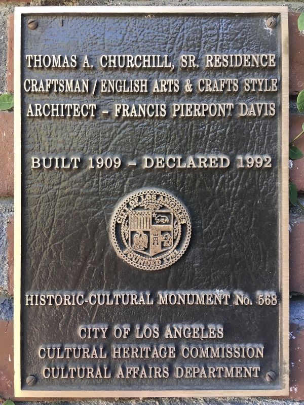 Thomas Churchill Residence Marker image. Click for full size.