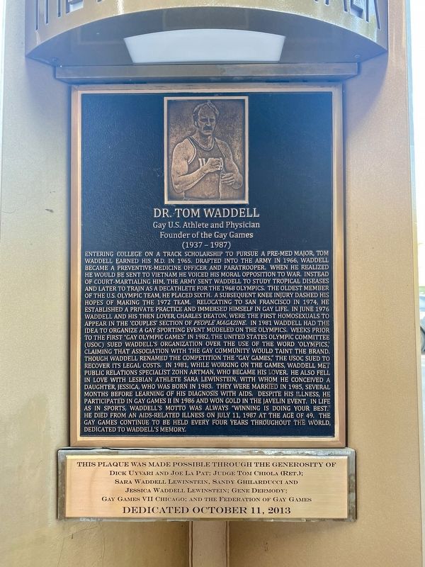Dr. Tom Waddell Marker image. Click for full size.