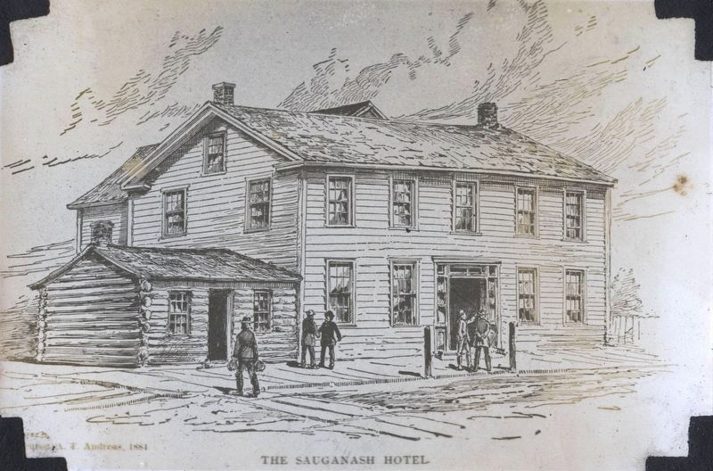 <i>The Sauganash Hotel</i>. Click for full size. <i>The Sauganash Hotel</i> image. Click for full size.