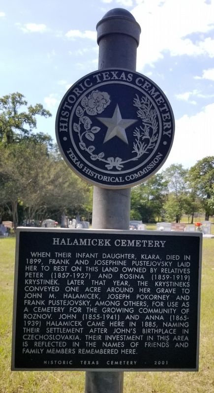 Halamicek Cemetery Marker image. Click for full size.
