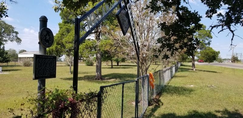 The view of the Halamicek Cemetery and Marker from the entrance to the cemetery image. Click for full size.