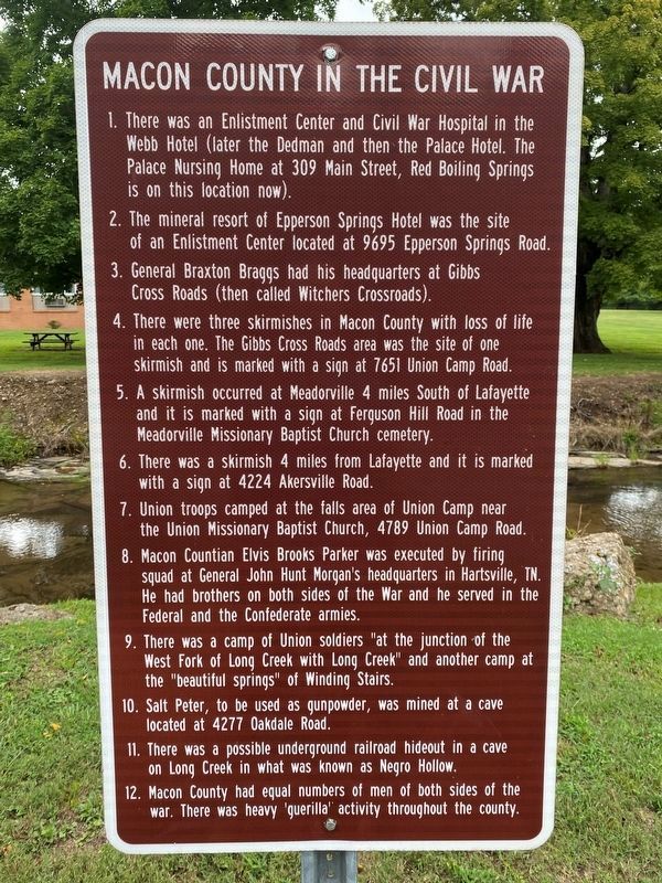 Macon County In The Civil War Marker image. Click for full size.